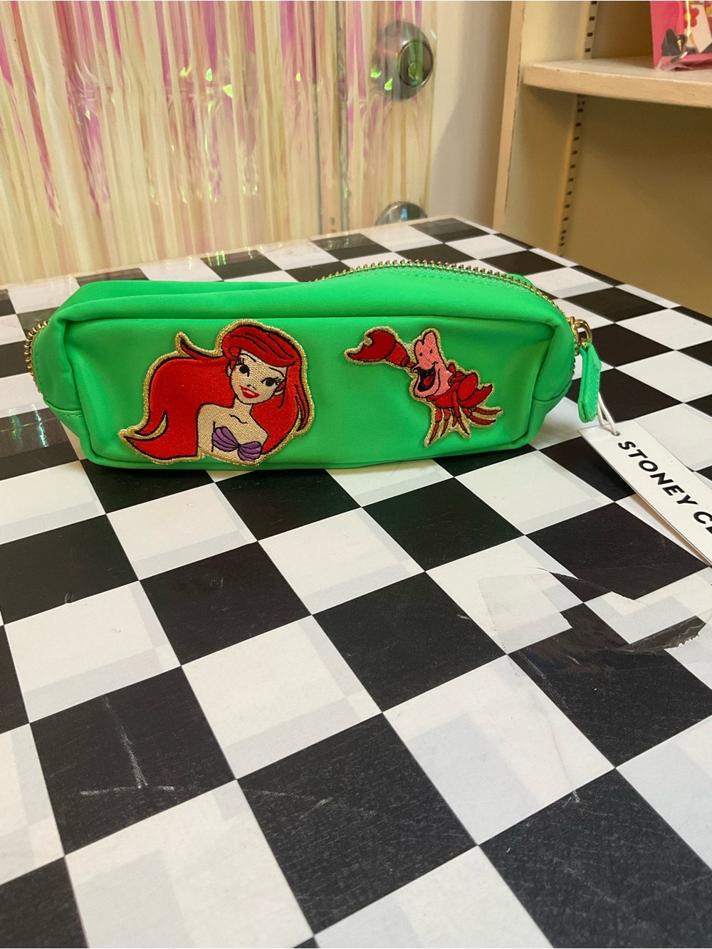 Stoney Clover Lane Neon Green Ariel & Sebastian Cosmetic Pouch